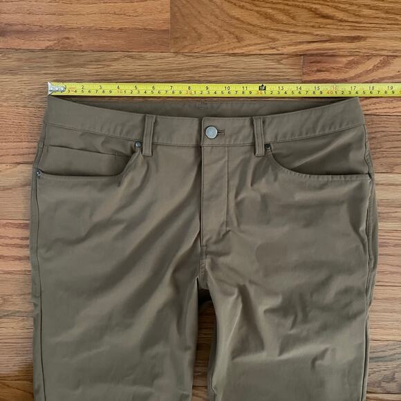 Lululemon ABC Slim-Fit 5 Pocket Mens Pants W34xL31.5 Warpstreme Artifact Brown - Picture 8 of 11